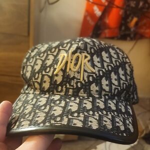 Dior Black and Gold Logo Hat